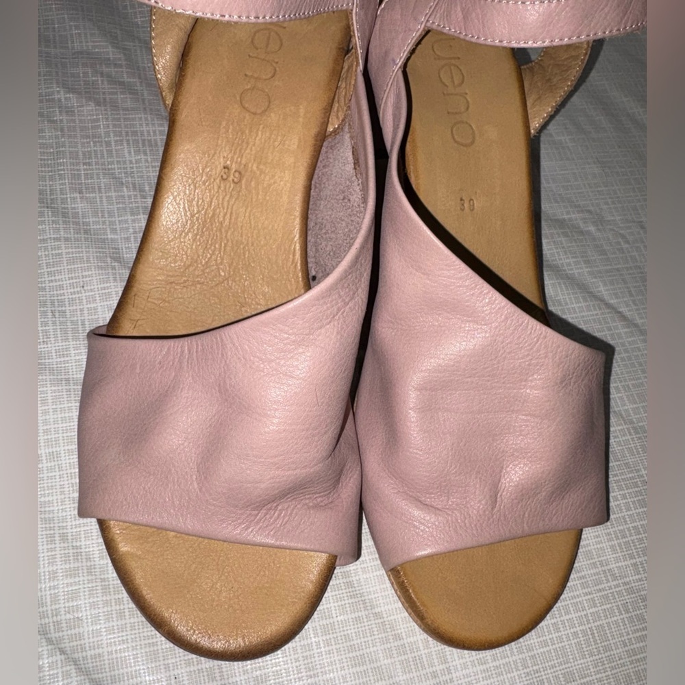 Bueno Sz 39 8 Pink All Leather Block Heel Strappy Sandals - Picture 5 of 8
